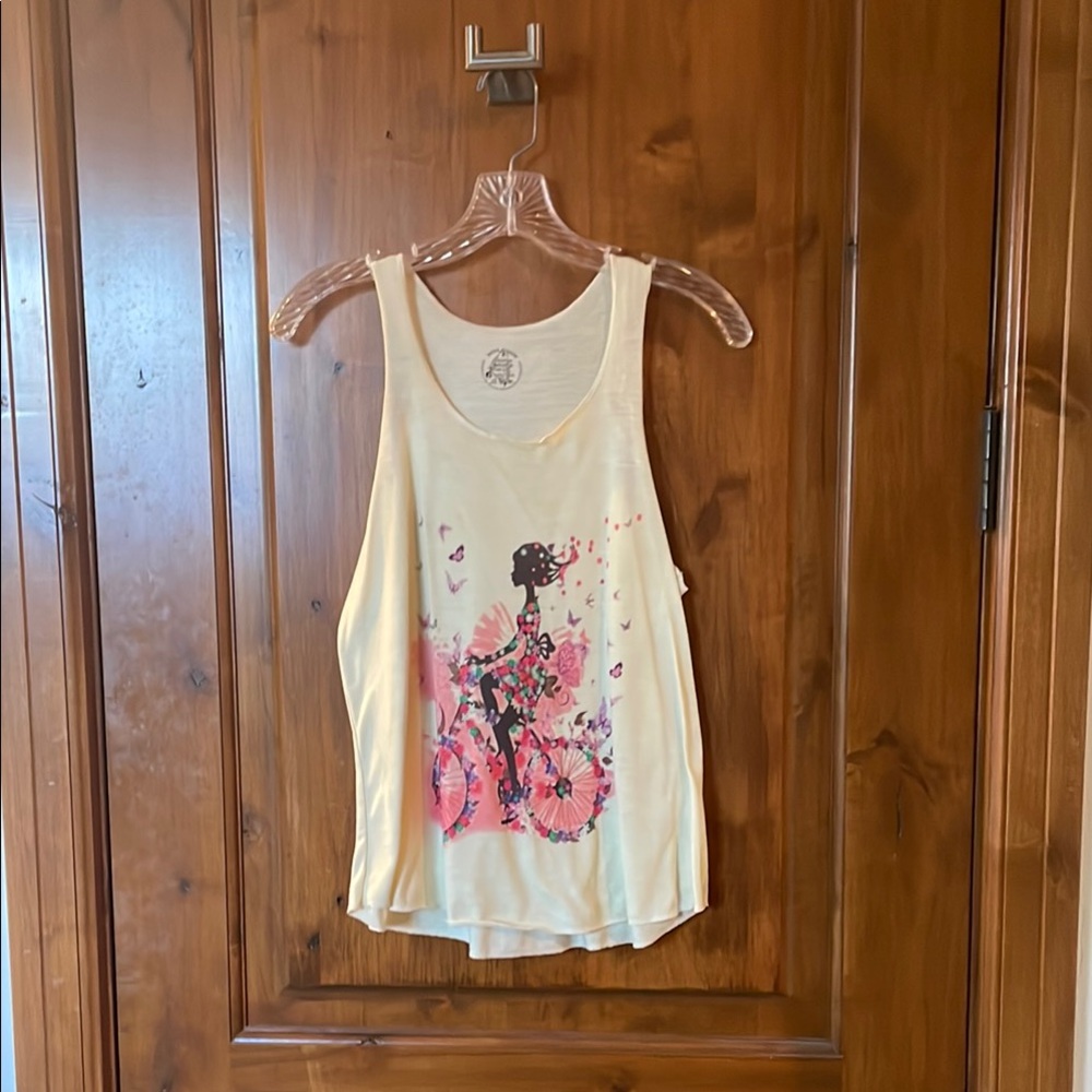 Floral Graphic Tank Top - Cream